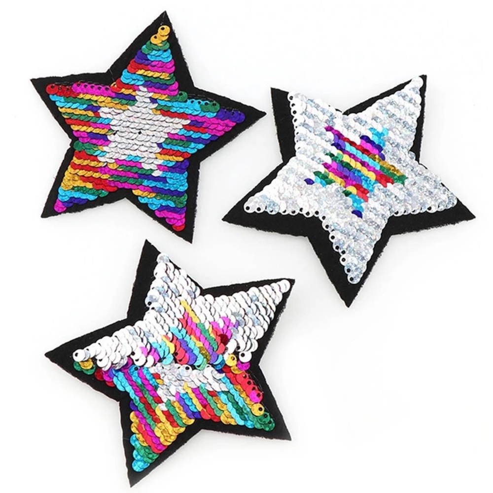 Turning Sequin Duo Patch Glue-On Star